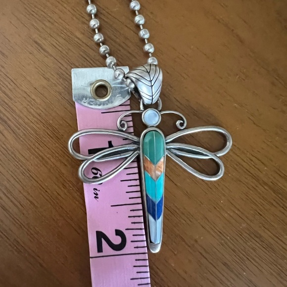 Silver Dragonfly Pendant Necklace - Picture 6 of 7